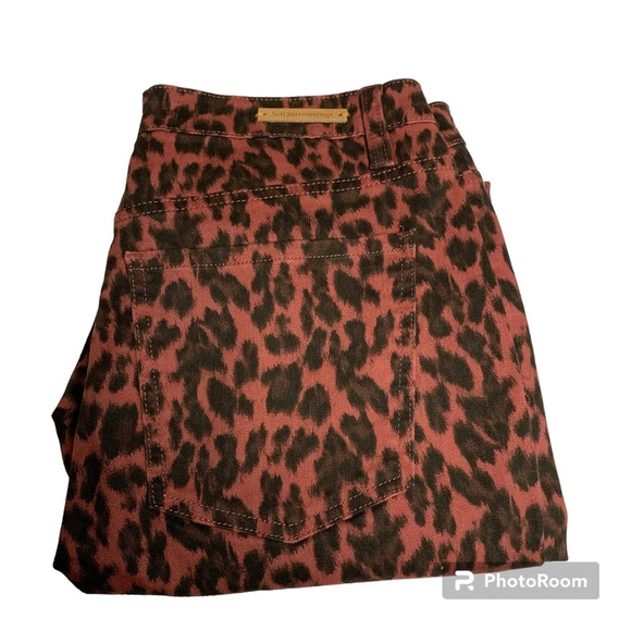 Soft Surroundings size 12P brown animal print skinny ankle pants NWT - Picture 1 of 7